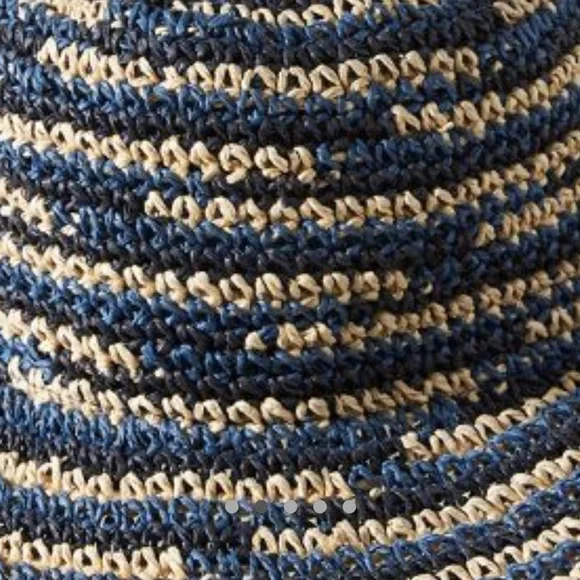 Anthropologie Bucket Hat by San Diego Hat Company in Blue Spacedye Straw. New! - Picture 7 of 10
